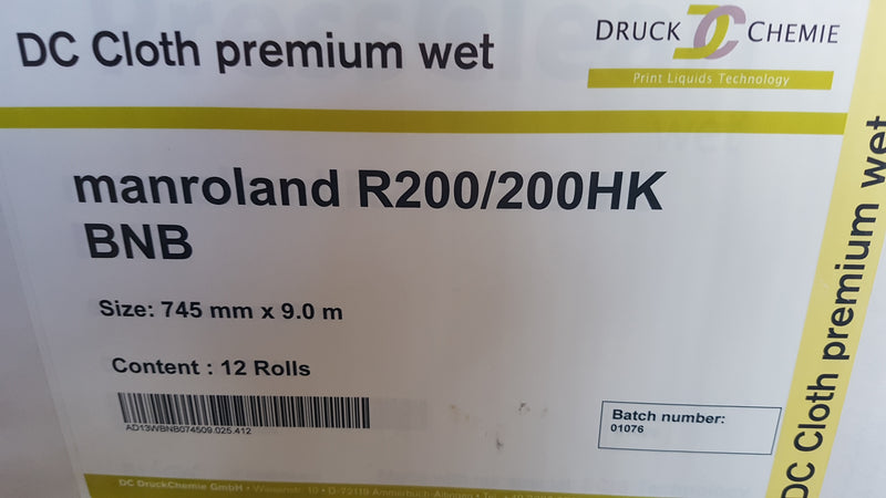 DC Cloth premium wet Poly cloth Man Roland R200