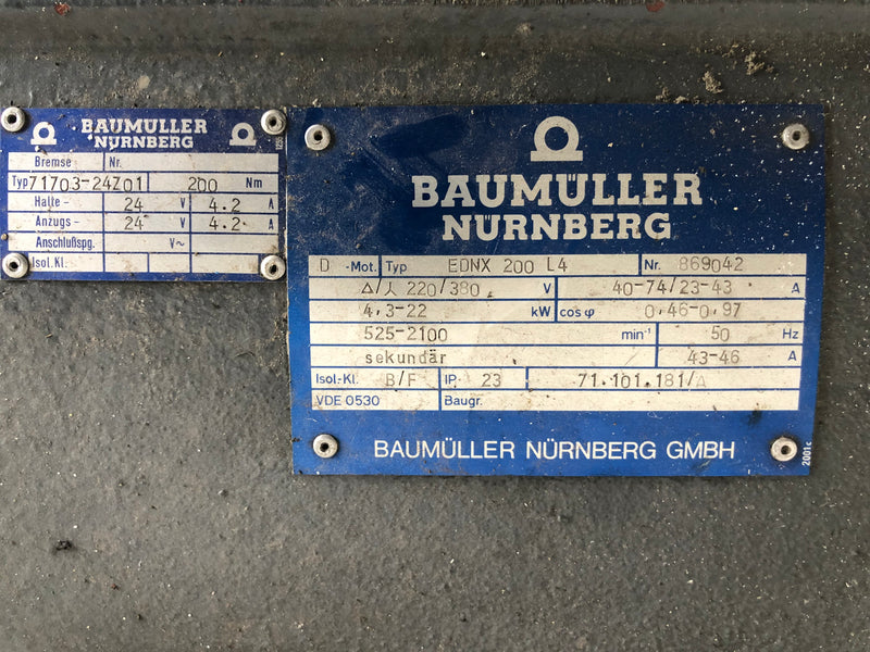 71.101.181/A Baumuller EDNX 200 L4 Heidelberg SM 72 Motor